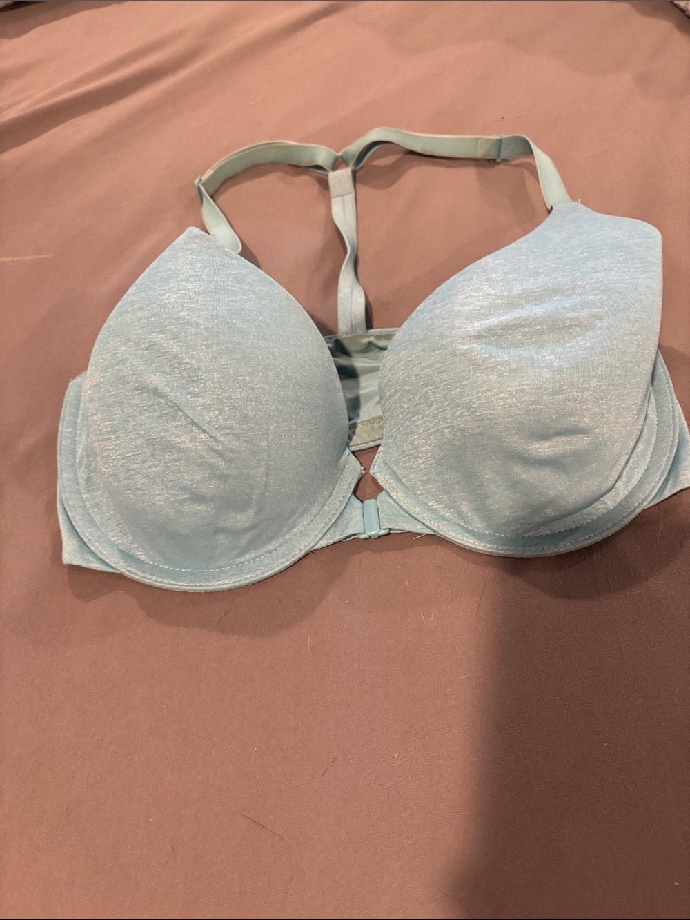 Victorias Secret Racerback Semi Demi Light Blue T-Shirt Bra 32DD